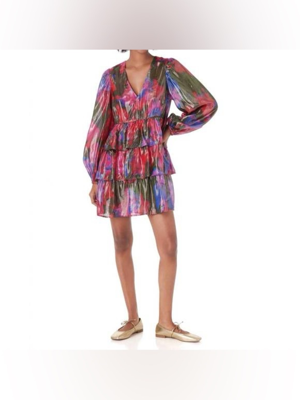 CROSBY BY MOLLIE BURCH lauren dress in blurred floral bright Size XXS